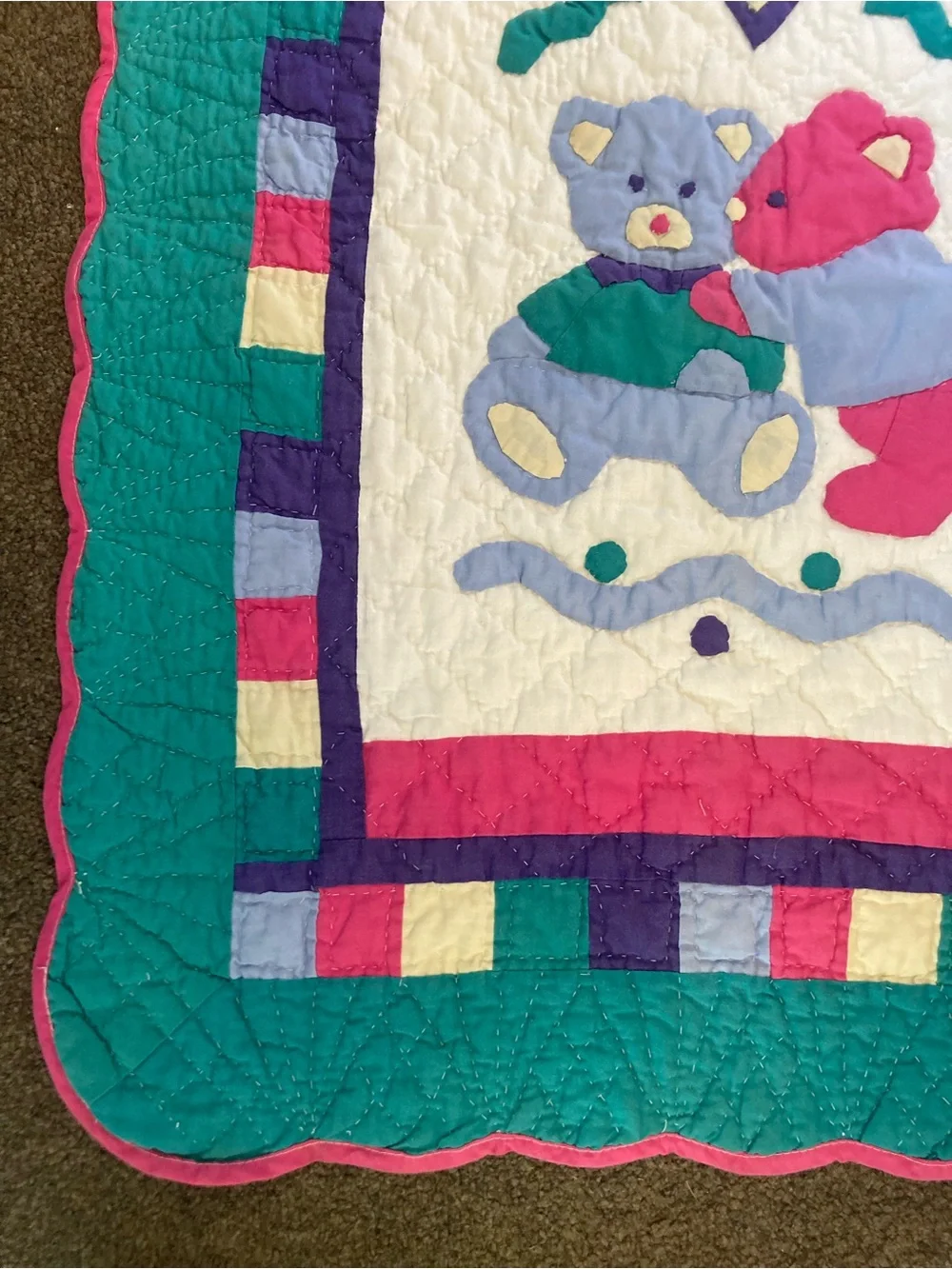 TWO HUGGY BEARS Baby Quilt